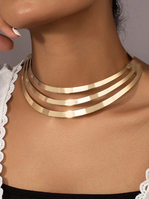 Hollow Geometric Chains Necklaces Accessories