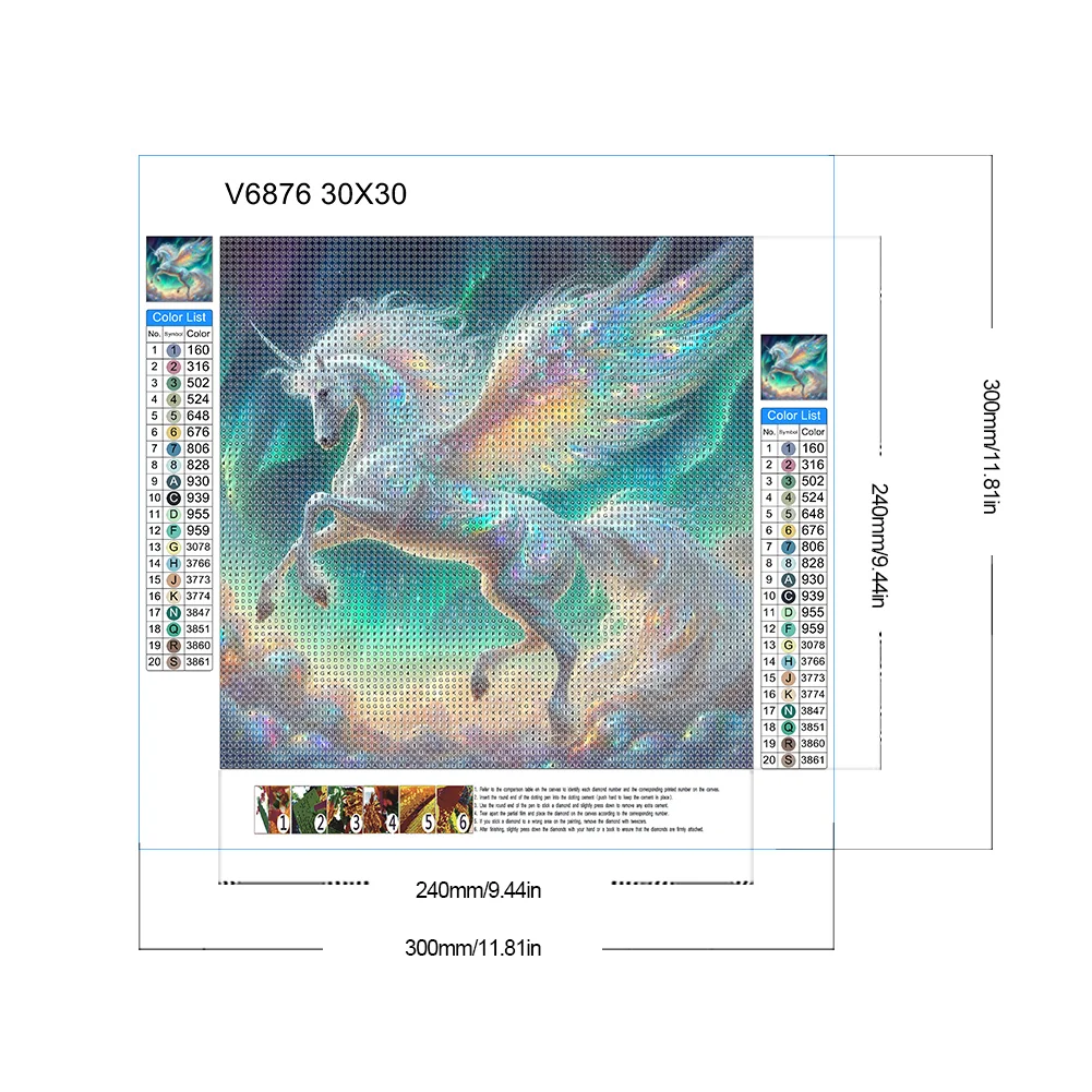 Diamond Painting - Full Round Drill - Dream Unicorn(Canvas|30*30cm)
