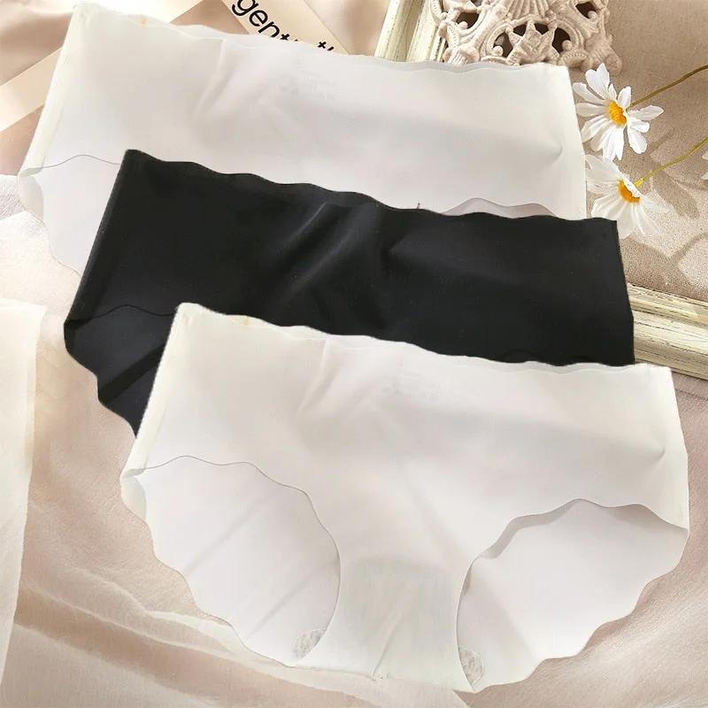 3PCS/Set Sexy Panties Women Seamless Underwear Female Briefs Underpants Invisible Intimates Lingerie One-Piece Low Waist Pantys