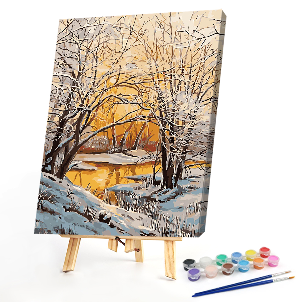 

40*50CM - Paint By Numbers - Snow Treetops, 501 Original