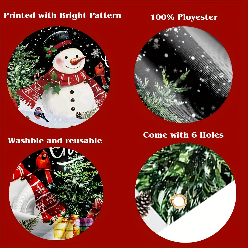 Tegooe Large Christmas Garage Door Banner Decoration with Snowman