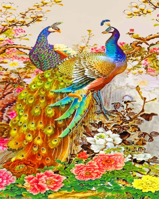 

Aesthetic Peacocks – Paint By Numbers - 40*50CM, 501 Original