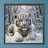 Diamond Painting-DIY Full Round Drill Snow White Tiger(40*40 CM)