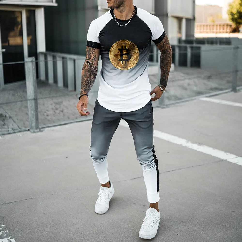 Bitcoin print gradient contrast suit / [viawink] /