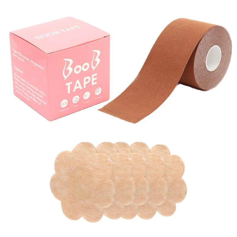 Billionm 1 Roll Women Boob Lift Tape Nipple Covers Sticker Free Cut Breast Chest Pasties Adhesive Tape Sticky Push Up Invisible Bra Pads