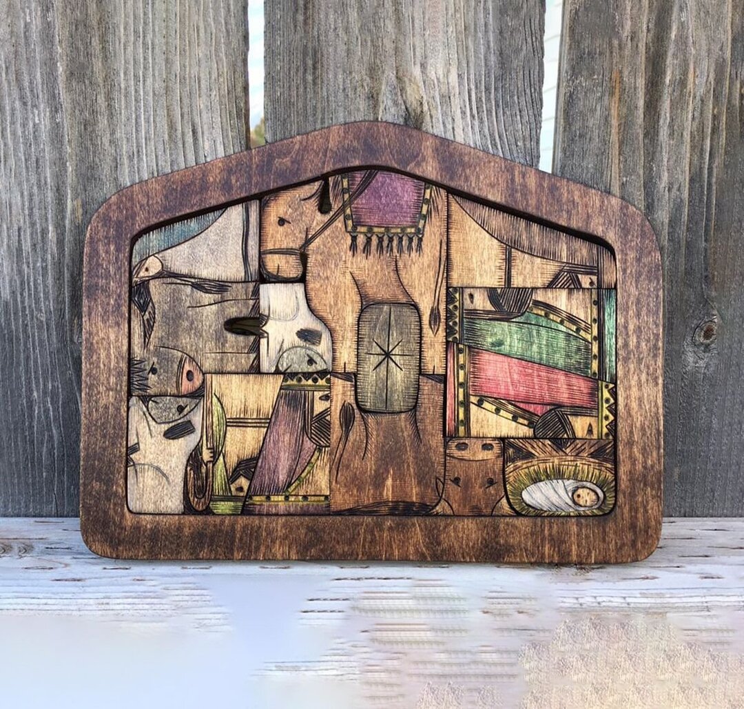 (Hot Sale 50% OFF) Nativity Puzzle With Wood Burned Design Wooden Jesus Puzzles Set Jigsaw Game