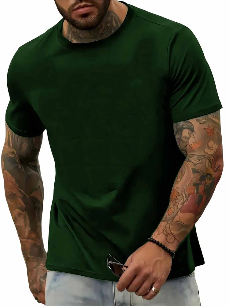 Men's Basics Comfortable Round Neck Short Sleeve T-Shirt
