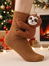 3D Knit Socks Funny Warm Cute Socks Double Layer Hand Crocheted Sock Middle Tube Socks for Autumn/Winter for Men & Women