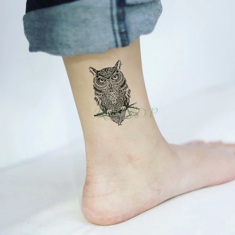 Waterproof Temporary Tattoo Sticker owl tatto bird animal tatoo flash eclipse fake tattoos for men women