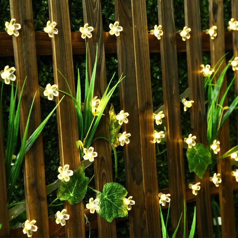 Outdoor LED Solar String Flower Lights for Garden & Pond