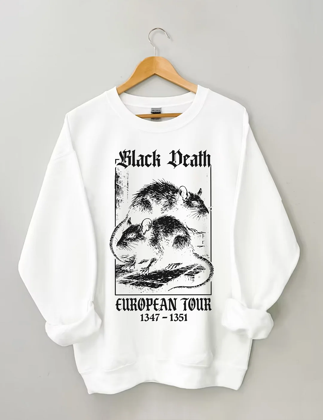 Black Death European Tour 1347- 1351 Vintage Graphic Sweatshirt