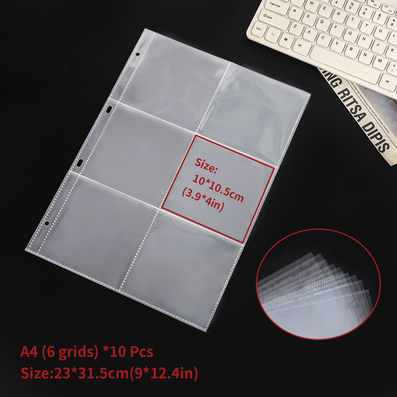 Storage Book - A4 Anime Postcard Loose Leaf Storage Card Book Transparent 