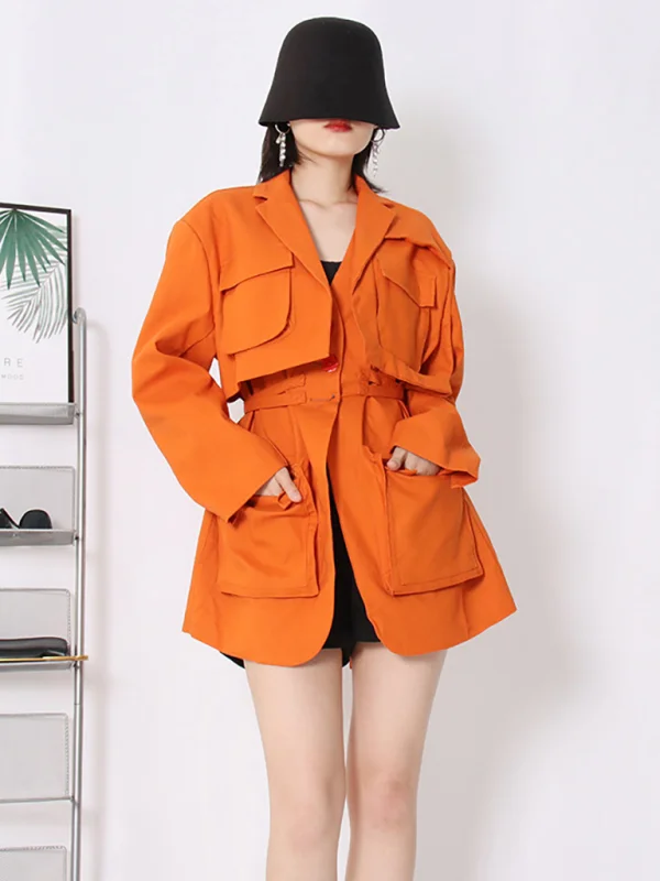 Women's loose casual long-sleeved suit jacket Flusfy