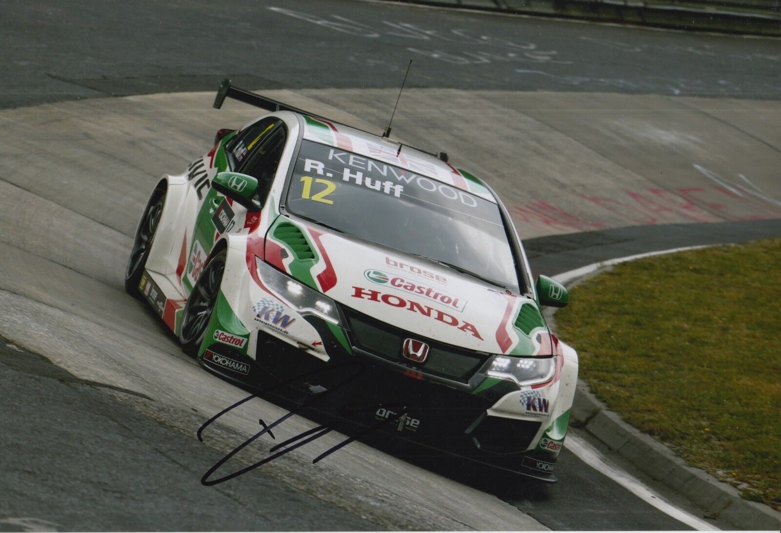 Rob Huff Hand Signed Castrol Honda 12x8 Photo Poster painting 1.