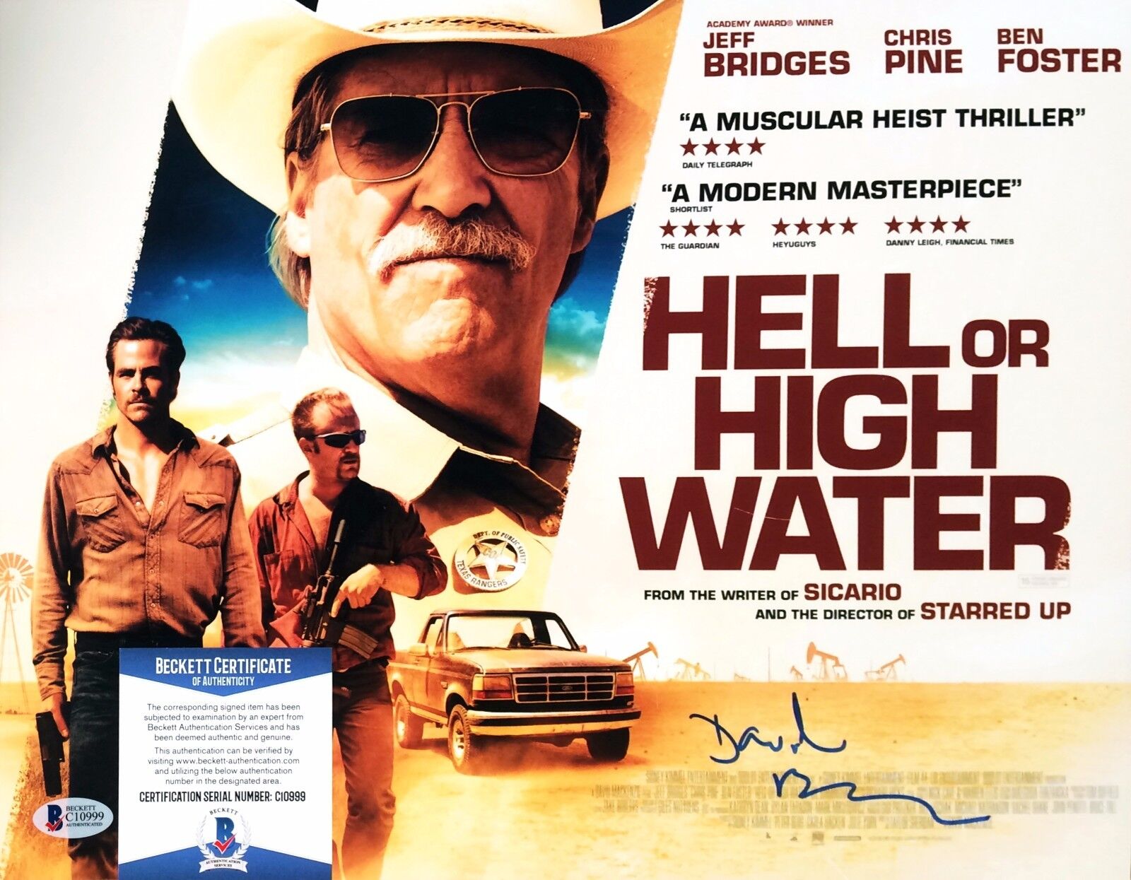 David MacKenzie Signed Hell Or High Water 11x14 Photo Poster painting Beckett BAS C10999