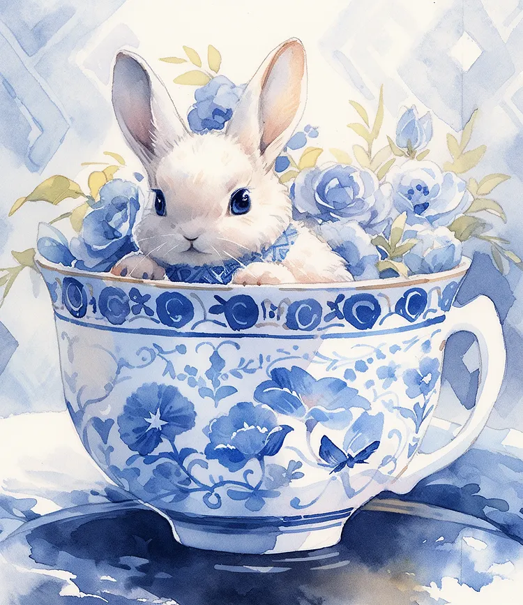 Porcelain Animals 40*60CM(Canvas) Diamond Painting gbfke