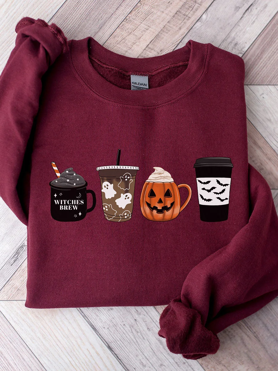 Halloween Coffee and Pumpkin Sweatshirt