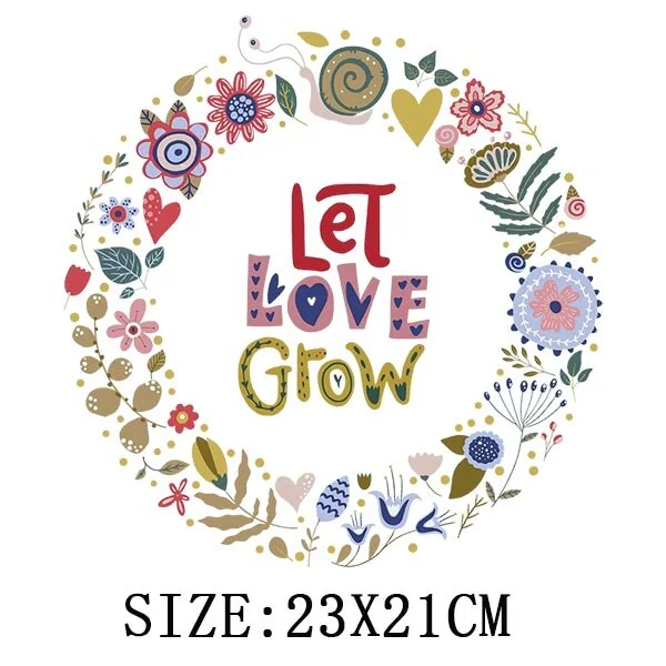 Beautiful Flowers Thermal Sticker On T-shirt DIY Washable Patches On Clothes Funny Design Iron On Transfer For Hoodies Bag Decor
