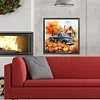 Diamond Painting -DIY Full Round Drill Autumn Pumpkin Classic Car(40x40cm)