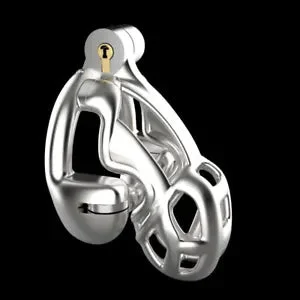 pornhint Pornhint New Stainless Steel Male Chastity Device Cage Clamp Ring Metal Lock Belt Binding