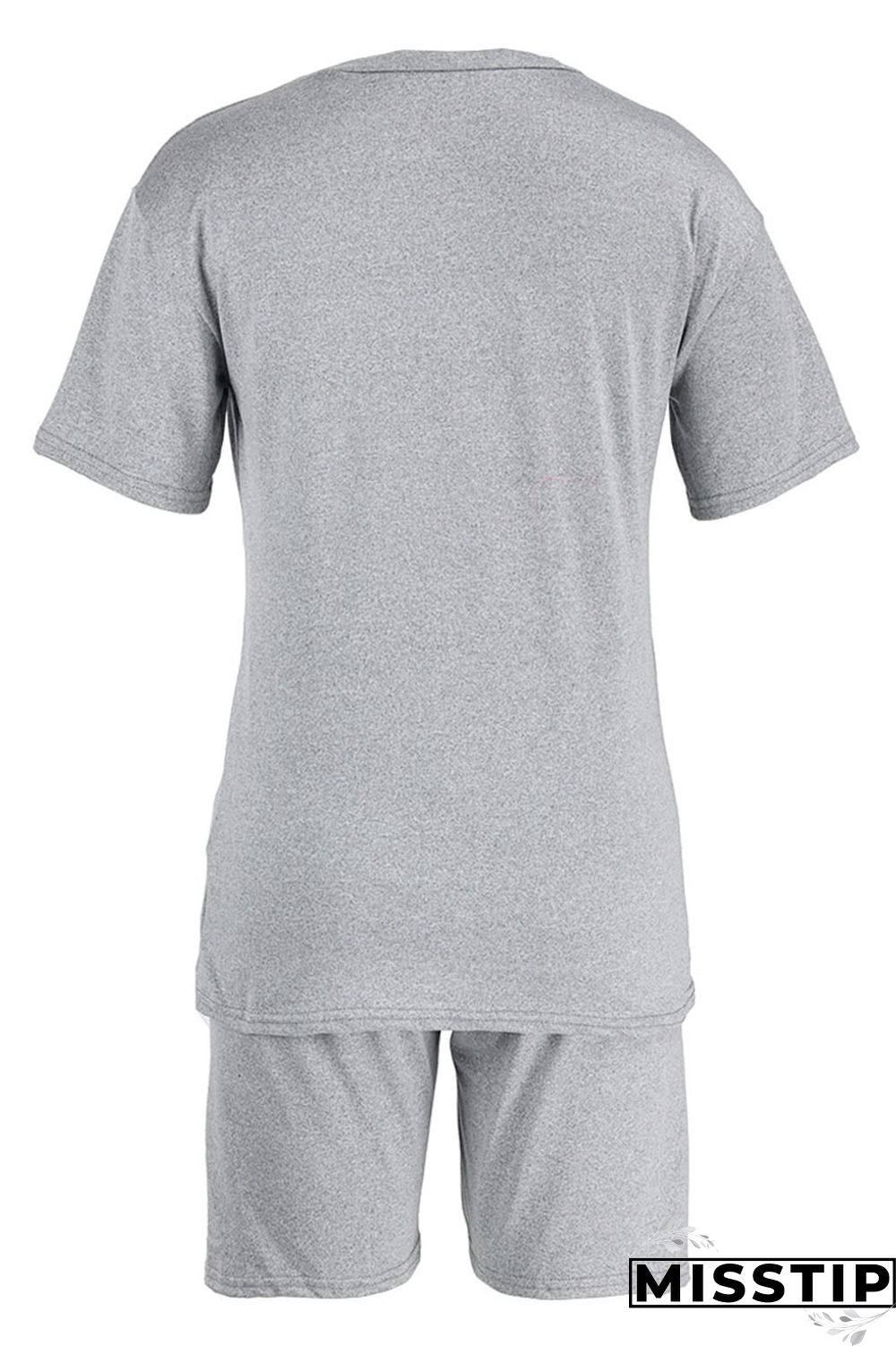 White Casual Print Patchwork O Neck Short Sleeve Two Pieces