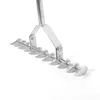 Thatch Rakes for Lawns 15.4 Inch Wide Lawn Rake for Leaves and Grass with Long Handle & 11 Curved Tines for Garden Yard Soil Loosening Grass Cleaning