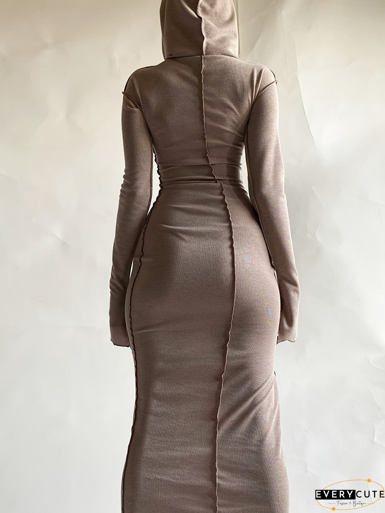 Flattering Maxi Dress with Contrasting Stitches