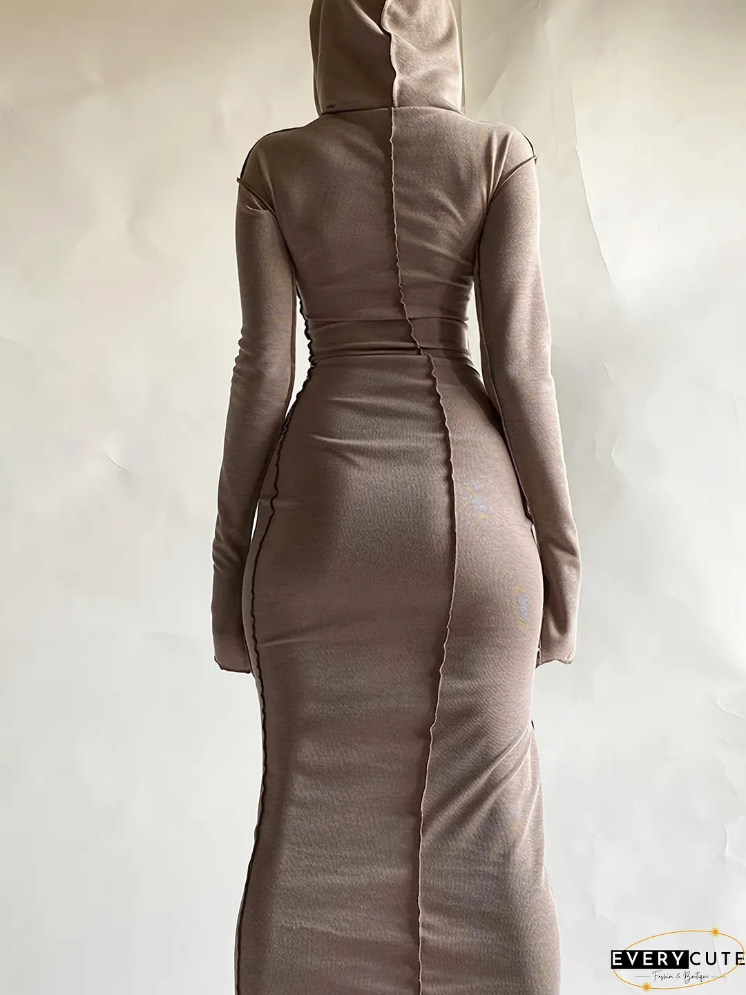 Flattering Maxi Dress with Contrasting Stitches
