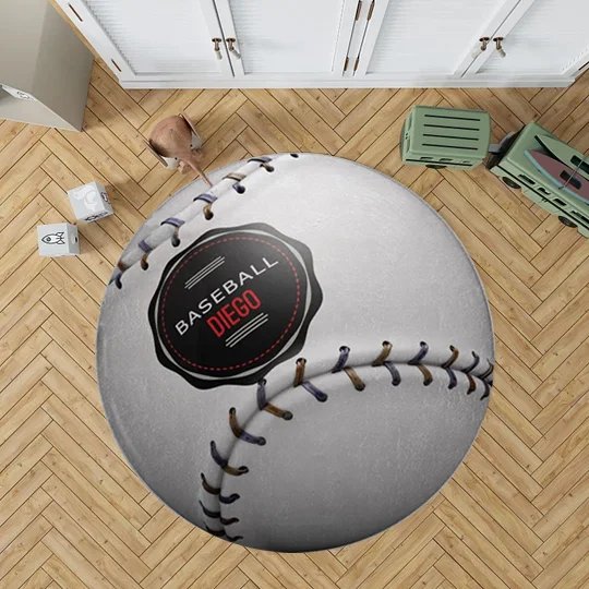 Personalized Boy Kids ball Round Rug|R122