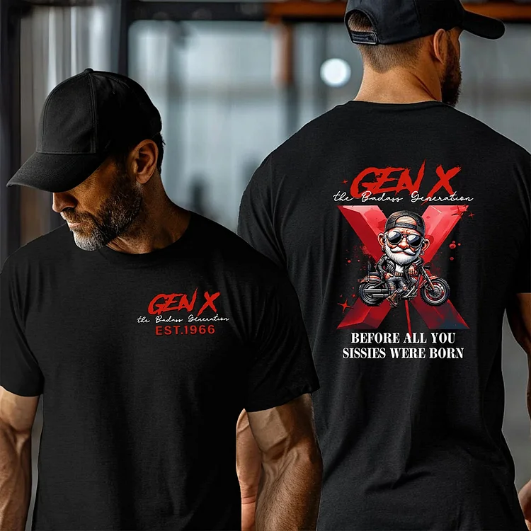 Gen X Cool Biker Shirt, Generation X Custom Year Badass Generation T-shirt/Sweatshirt