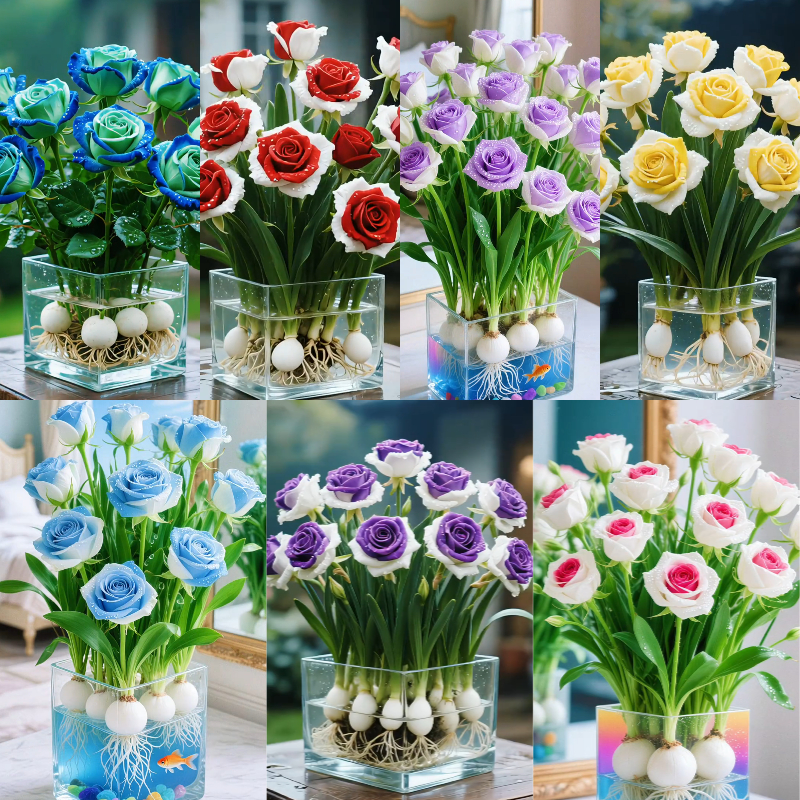 🌈Hydroponic Rare Two-Tone Rose Bulbs: Nature's Colorful Miracle 🌹