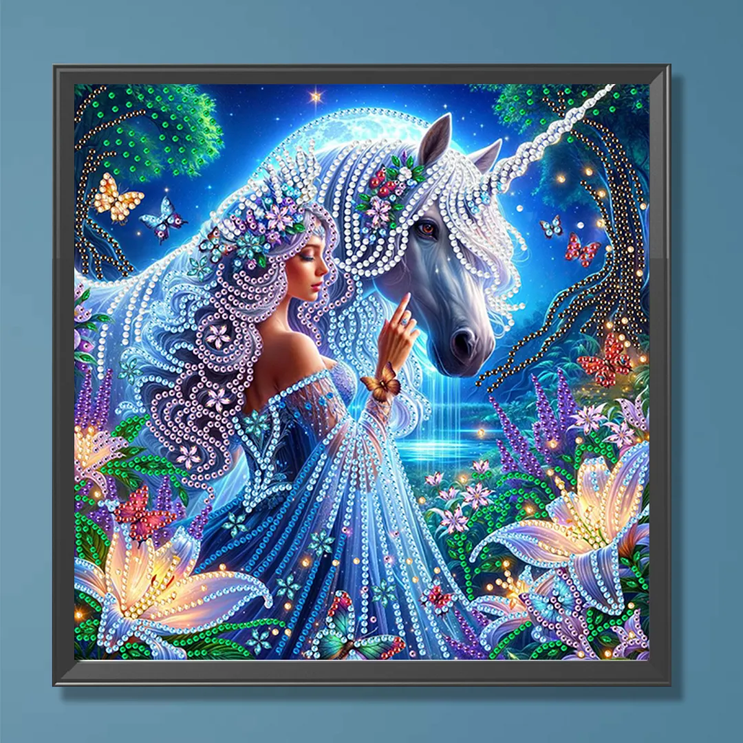 Unicorn Beauty - Diamond Painting - Partial Special Shaped Drill(Canvas|30*30cm)