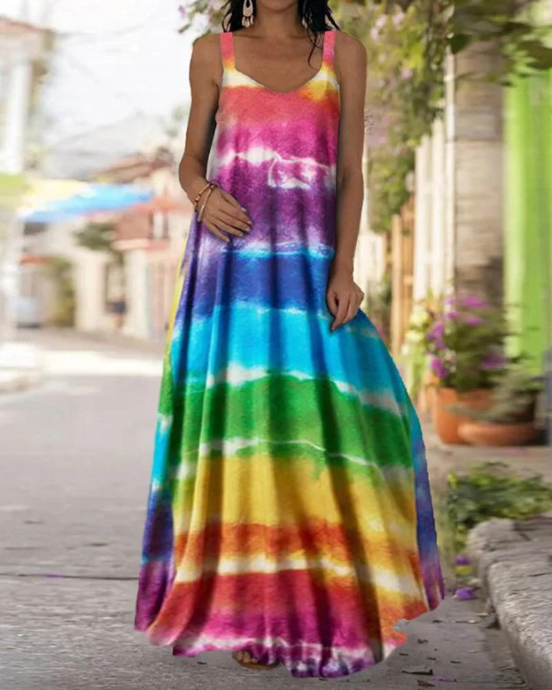 Summer Tie-dye Printed Dress