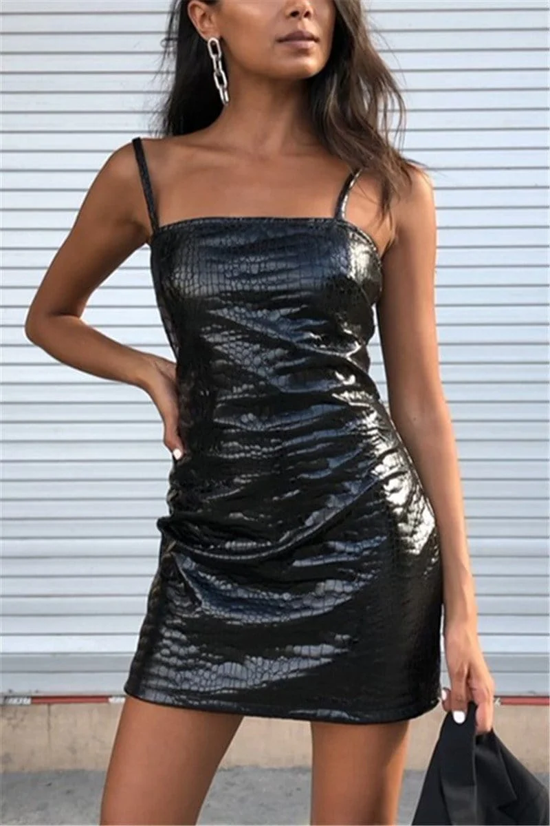 Sexy Solid Color Braces Dress