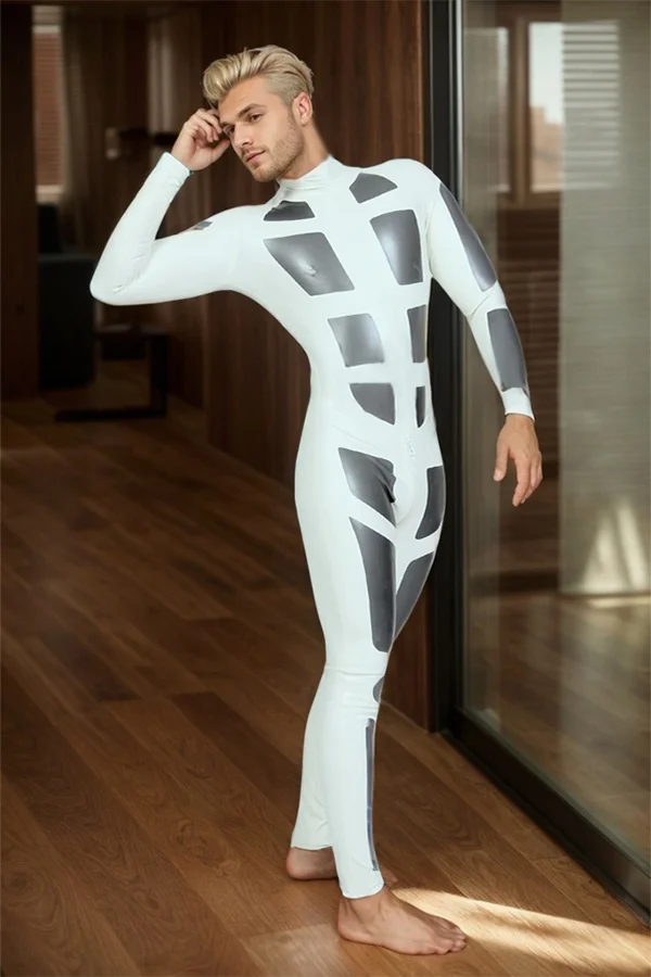 Men Latex Catsuits Sci-Fi Zipperless Neck Entry
