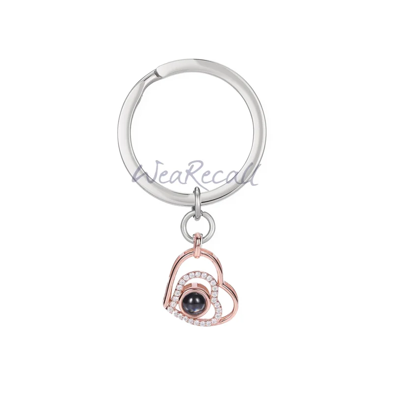 New Arrival Three Heart  Projector Picture Custom Personalized Photo Necklace wetirmss