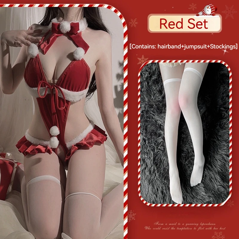 [Wetrose] In Stock Christmas Sexy Lingrie Bikini Bunny Girl Costume Outfit Set