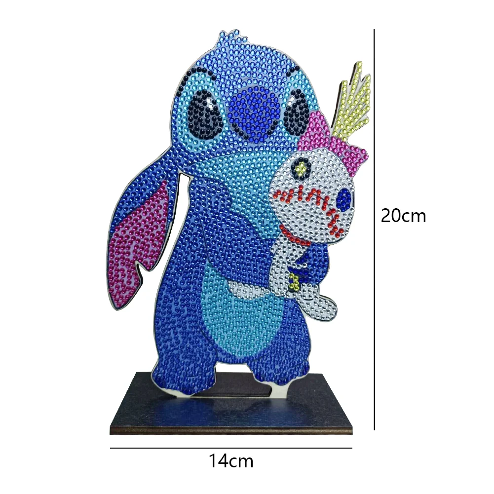 DIY Stitch Table Ornament Art Crafts Wooden Single Sided Home Decoration
