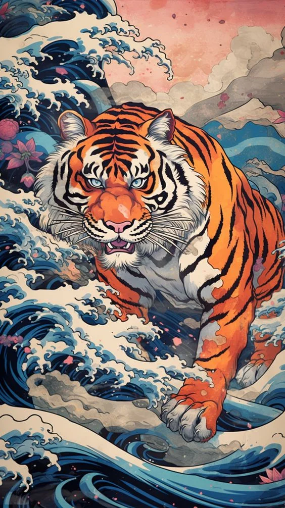 Splash Tiger  40*60CM(Canvas) Diamond Painting gbfke