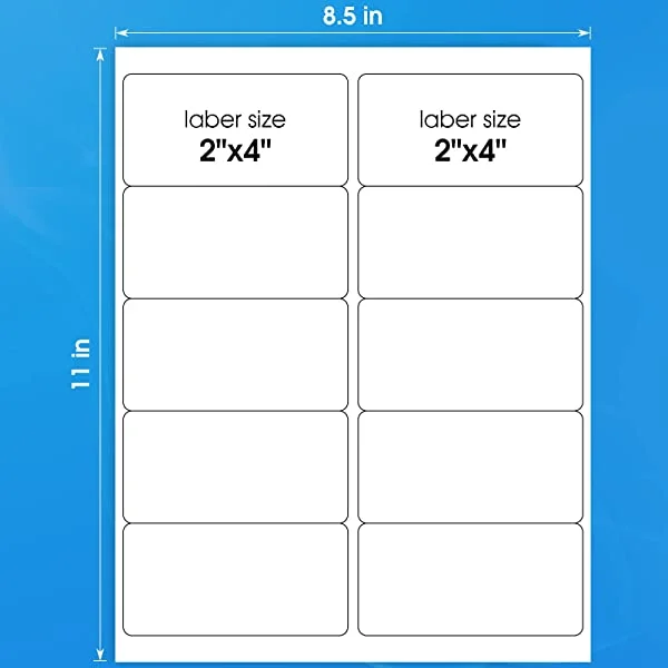 template for printing 2x4 labels