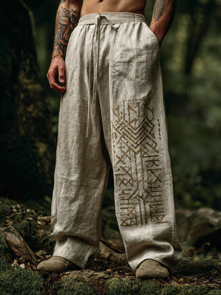 Men's Viking Runes Nordic Celtic Tribal Knot Pattern Pants / Rvogue / Rvogue