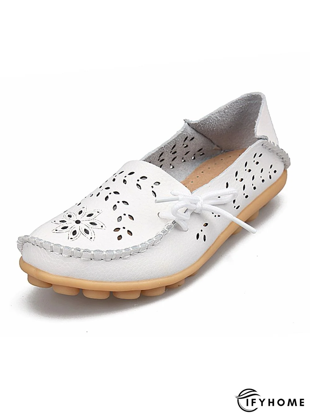 Cowhide Hollow Lace-up Portable Shoes | IFYHOME