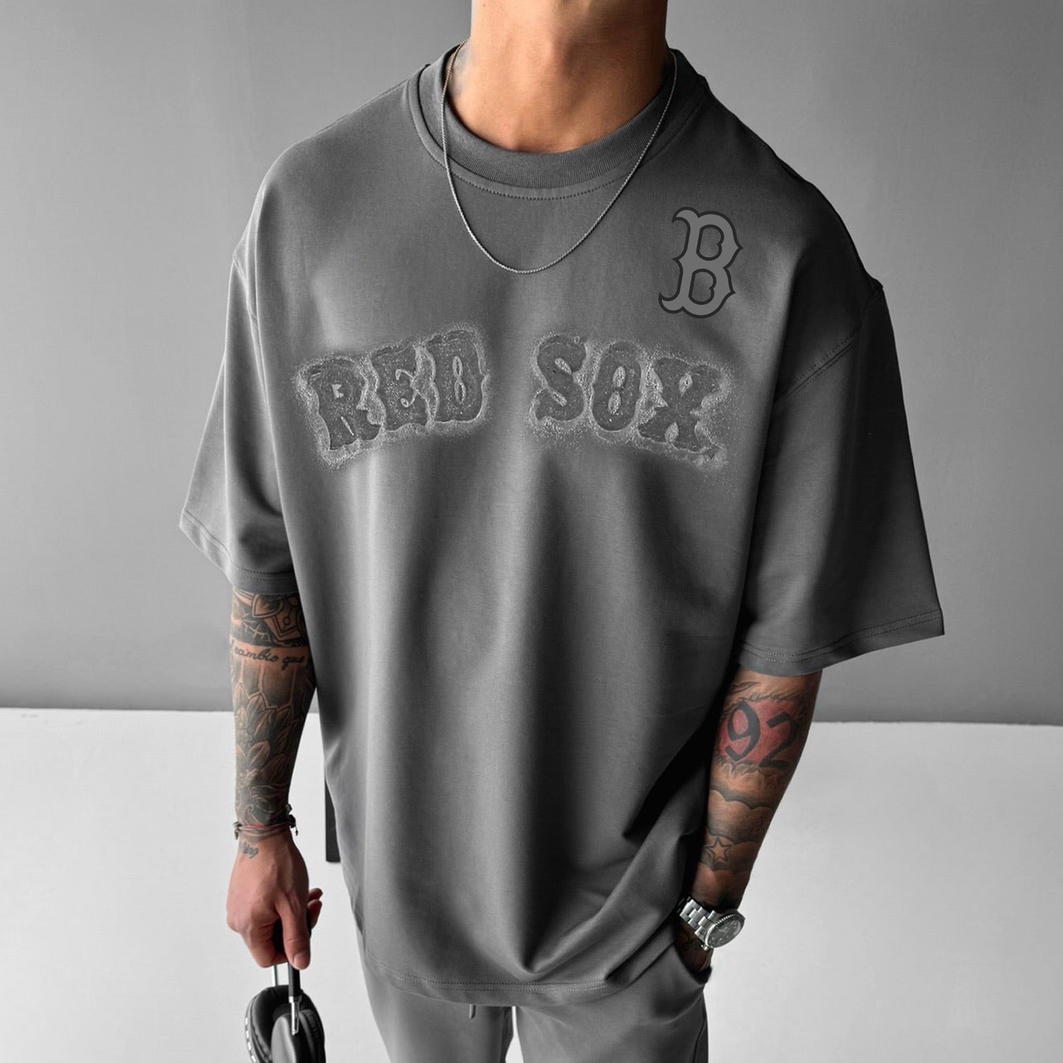 Oversized Boston Red Sox Embossed Tee