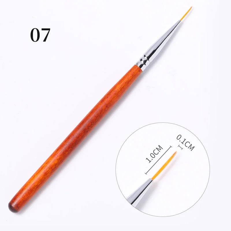 1 Pc Gradient Bloom Nail Painting Brush Pen UV Gel Nail Art Brush With Wood Handle Nylon Hair Draw Manicure Nail Art Tool-Nail Inspo