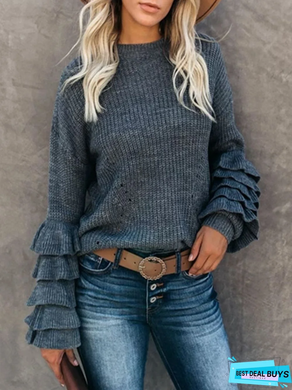 Casual Long Sleeve Plus Size Sweater