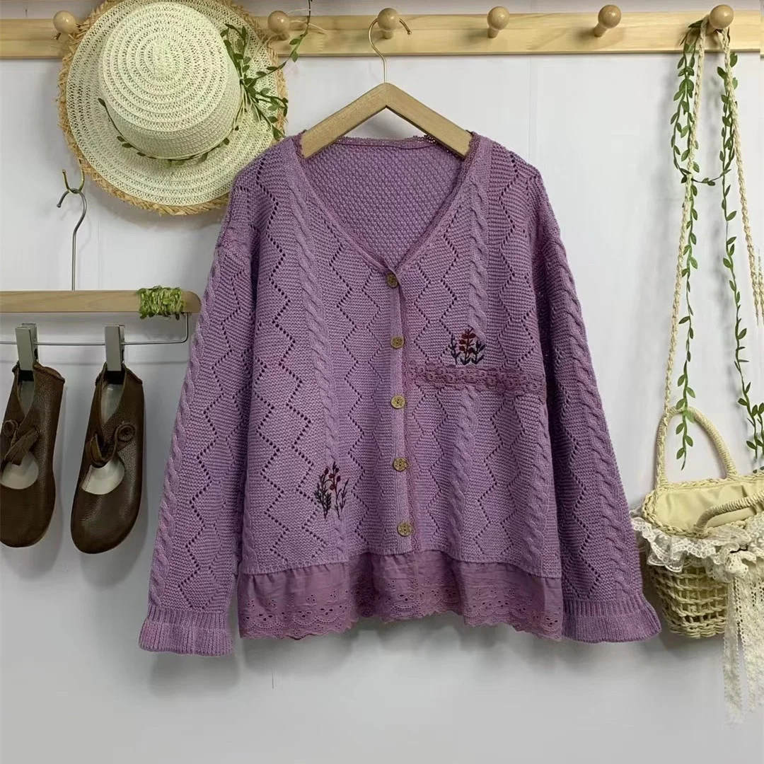 Chicfifth Sweater Women Winter Long Sleeve High Quality Autumn Vintage Top Knitted Cardigan