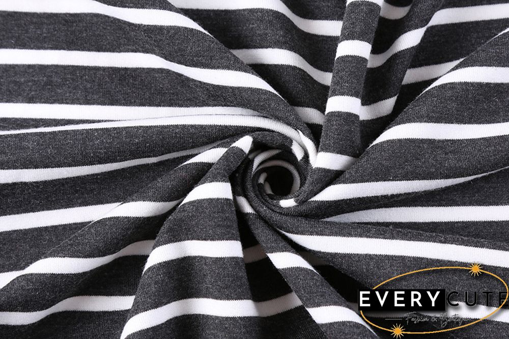 Yellow Hem Black Stripes Button Down Cardigan