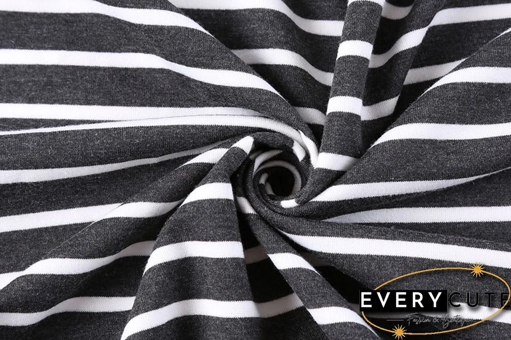 Yellow Hem Black Stripes Button Down Cardigan