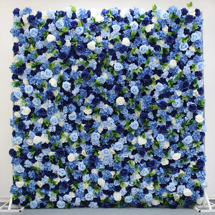 A7892 Blue 3D Cloth Flower Wall Wedding Backdrop Decor