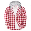 Men's 2024 New Loose Casual Long-sleeved Hooded Plaid Shirt